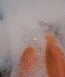 Photo in a foam bath