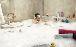 Photo in a foam bath