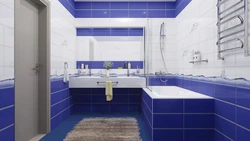 Blue white bathroom design