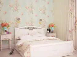 Floral wallpaper for bedroom photo small