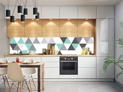 Modern tile kitchen apron design 2023 photo
