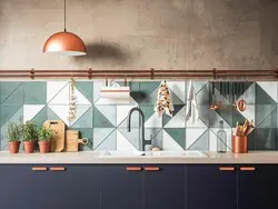 Modern tile kitchen apron design 2023 photo