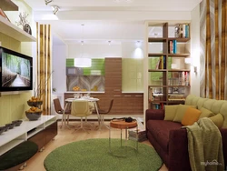 Living Room With Division Of Zones Interior Design