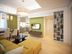 Living Room With Division Of Zones Interior Design