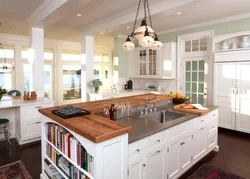 Kitchens for a country house with an island photo design
