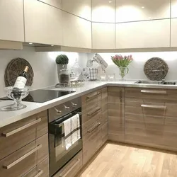 Photo of a kitchen in beige tones