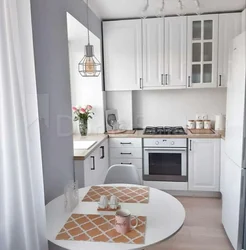How to furnish a small kitchen photo with a refrigerator