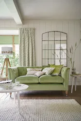 Olive Sofa In The Living Room Interior
