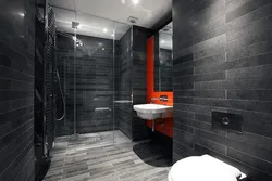 Gray Black Bathroom Interior