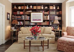 Living Room Design With Bookshelves