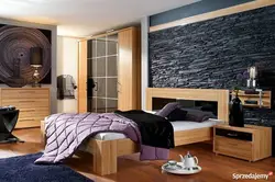 Bedroom Interior With Decorative Stone