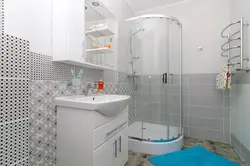 Дызайн ваннага пакоя без ванны а з душавым кутком фота