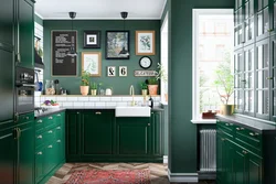 Белый и зеленый цвет в интерьере кухни