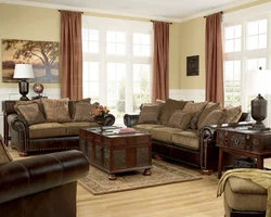 Living Room Brown Furniture Photo