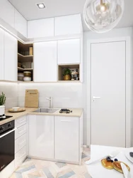 White kitchen interior 6 sq.m.