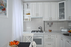 White kitchen interior 6 sq.m.
