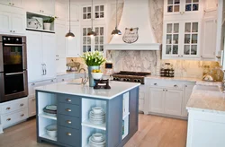 Kitchen island in a small kitchen photo