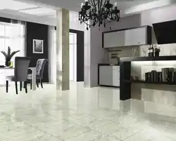 Living room floor design made of porcelain stoneware