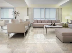 Living Room Floor Design Made Of Porcelain Stoneware