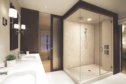 Glass bathroom interior