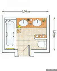 Bath design with room dimensions