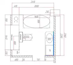 Дизайн ванны с размерами комнаты