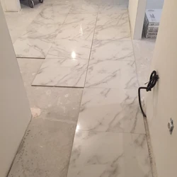 Marble effect tiles in the hallway interior