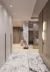 Marble Effect Tiles In The Hallway Interior