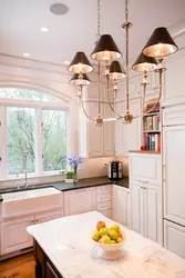 Lamps In A Small Kitchen Interior Photo