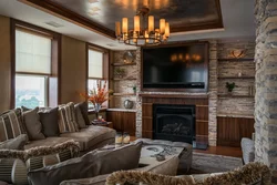 Interior kitchen fireplace