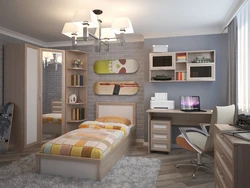 Teenage bedroom design 12 sq m