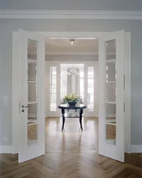 Living room white door photo