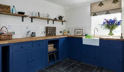 Кухня Дерево С Синим Фото