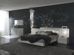 Black Wallpaper In The Bedroom Photo