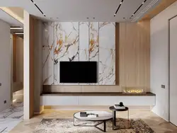 Decorative wall panels for the living room interior photo