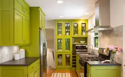 Olive Color Combination With Other Colors In The Kitchen Interior