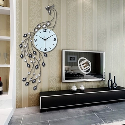 Large Wall Clock In The Living Room In The Interior Photo