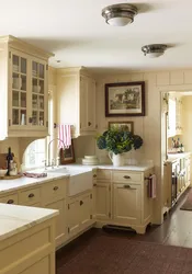 Kitchen in cream colors photo