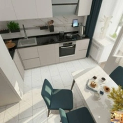 Kitchen 11 Sq M Design With Refrigerator