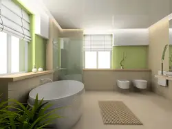 Bathroom design in gray-green tones