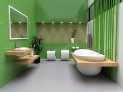 Сұр-жасыл тондардағы ванна бөлмесінің дизайны