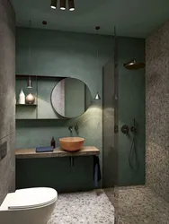 Bathroom design in gray-green tones