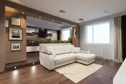Euro Three-Room Apartment Design With Kitchen Living Room