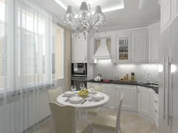 Neoclassical kitchen design photo in the interior