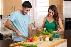 Photo together in the kitchen