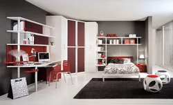 Modern teenage bedroom photo