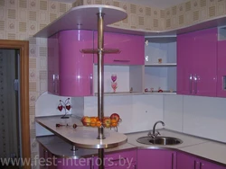 Kitchens in Khrushchev with bar counters design