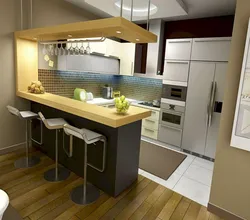 Kitchens in Khrushchev with bar counters design