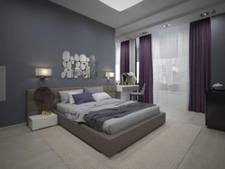 Lilac Gray Bedroom Interior