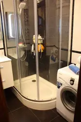 Photo Bathroom With Shower, Washing Machine